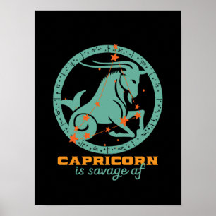 Poster Funny Capricorne Zodiac Star Astrologie Anniversai