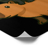 Poster Funny Capybara Black Chat Amoureux des animaux Mam (Coin)