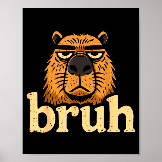 Poster Funny Capybara Bruh Sarcastic Animal Meme Boys Tee (Devant)