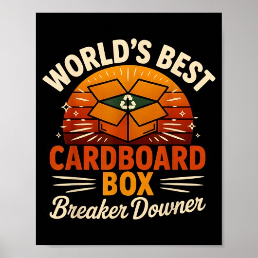 Poster Funny Cardboard Box Breaker Downer Sarcastic Retro (Devant)
