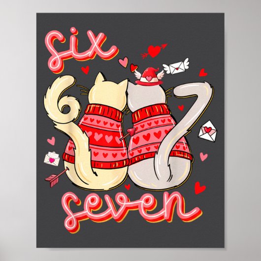 Poster Funny Cat 67 Meme Six Seven Gen Alpha Slang Kids V (Devant)