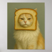 Poster Funny Cat Bread Surreal Aesthetic Wall Art Print (Devant)