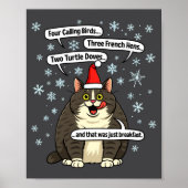 Poster Funny Cat Christmas Carol Meme Merch Santa Hat Kit (Devant)