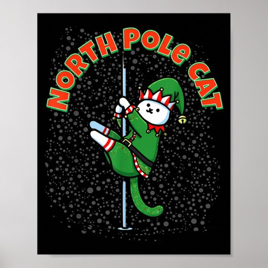 Poster Funny Cat Le Dance Elf Costume Christmas Holiday C (Devant)