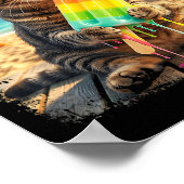 Poster Funny Cat Popsicle Summer Animal Sunglasses Meme (Coin)