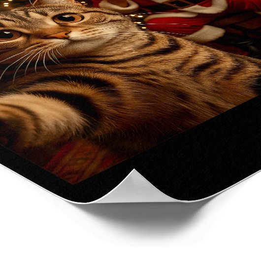 Poster Funny Cat Selfie Santa Claus Eating Cookies Christ (Coin)