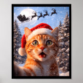 Poster Funny Cat Selfie With Santa Claus Christmas Men Wo (Devant)