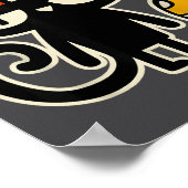 Poster Funny Cat With Mushroom Hat Black Cat With Toadsto (Coin)