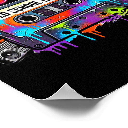 Poster Funny Cette Graffiti 80s 90s Raised On Old School  (Coin)