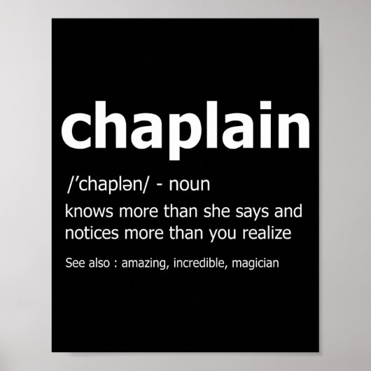Poster Funny Chaplain Definition New Job Gift For Chaplai (Devant)