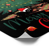 Poster Funny Chat Noël Arbre Joyeux Amoureux des chats de (Coin)