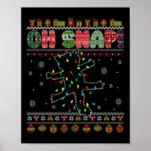 Poster Funny Chat Oh Snap Gros Chandail de Noël Pyjamas X (Devant)