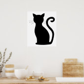 Poster Funny Chat Silhouette (Cuisine)