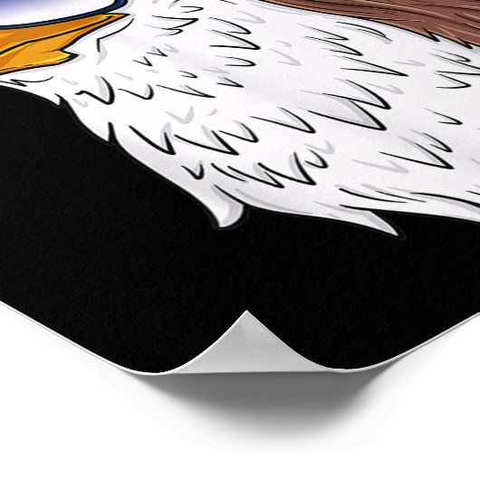 Poster Funny Chemise American Bald Eagle Mullet 4 juillet (Coin)