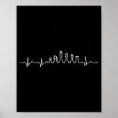 Poster Funny Chess Heartbeat Checkers Board Game Tourname (Devant)