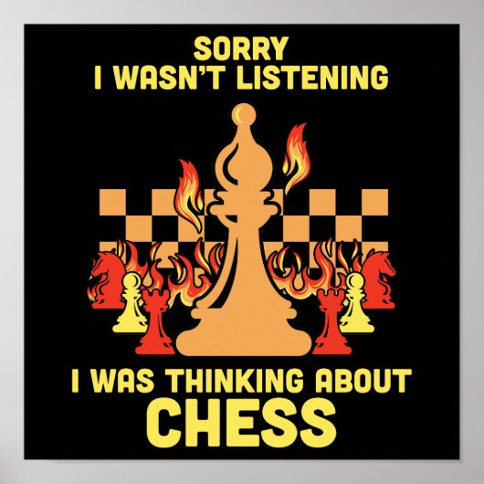 Poster Funny Chess Quote Gift for Chess Players & Lovers (Devant)