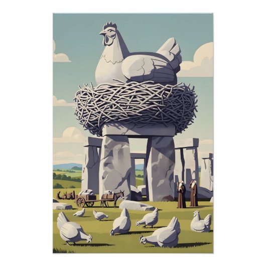 Poster Funny chicken (Devant)