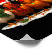 Poster Funny Chicken Christmas Lights Farm Animal Cute Xm (Coin)