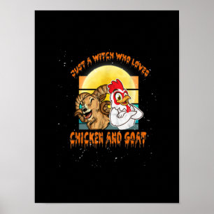 Poster Funny Chicken et Goat Halloween Costume Poison
