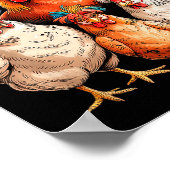 Poster Funny Chicken Family Colorful Farm Animal (Coin)