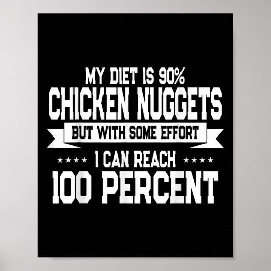 Poster Funny Chicken Nugget Lover Quote New Years Resolut (Devant)