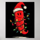 Poster Funny Chili Pepper Christmas Graphics Lights Lover (Devant)