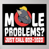 Poster Funny Chimie Enseignant Mole Problème Gag (Devant)