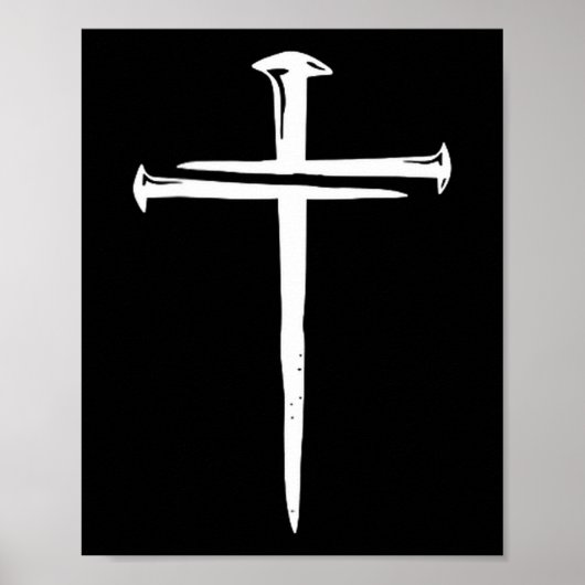 Poster Funny Christian Jesus Crist Three Nails Cross (Devant)
