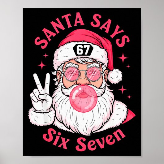 Poster Funny Christmas 67 Meme Brain Rot Santa Claus Xmas (Devant)