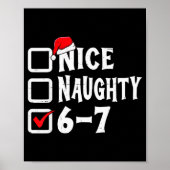Poster Funny Christmas 67 Meme Six Seven Nice Naughty 6-7 (Devant)
