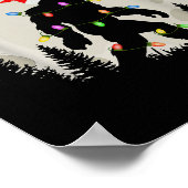 Poster Funny Christmas Bigfoot Santa Hat Moon Sasquatch K (Coin)