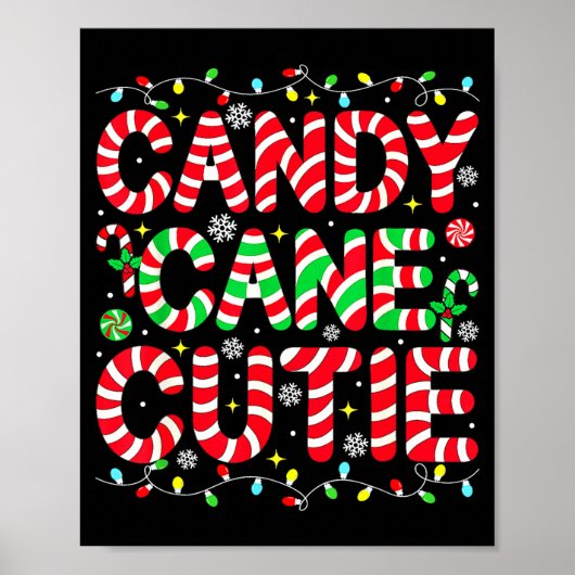 Poster Funny Christmas Candy Cane Lover Crew Xmas Candy C (Devant)
