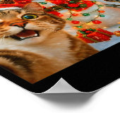 Poster Funny Christmas Cat Selfie With Bigfoot Alien &amp (Coin)