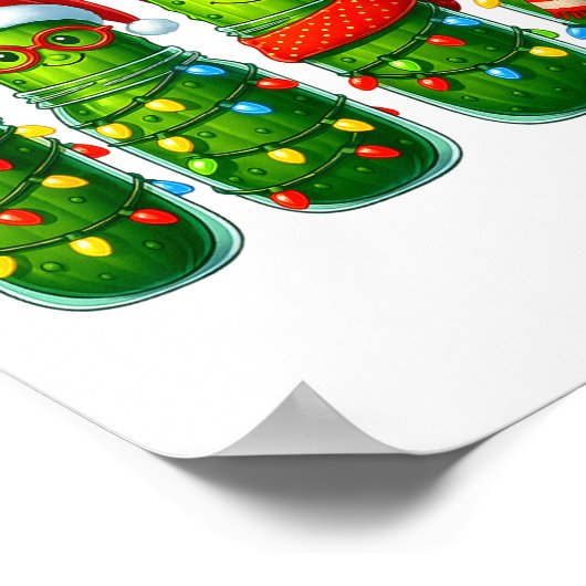 Poster Funny Christmas Ckles With Santa Hats And Lights (Coin)