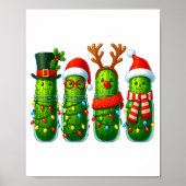 Poster Funny Christmas Ckles With Santa Hats And Lights (Devant)