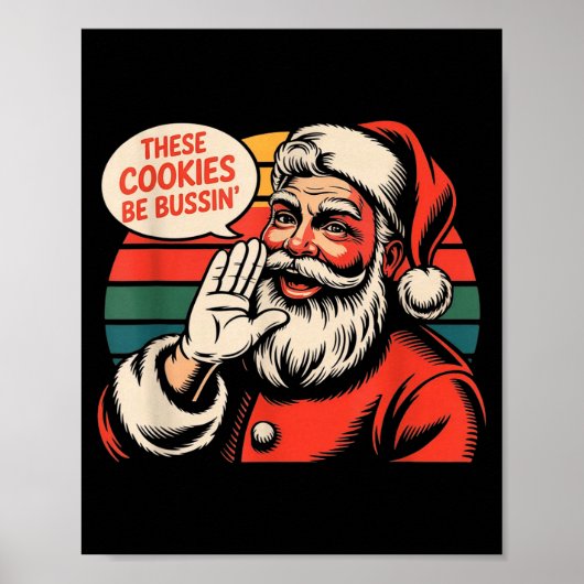 Poster Funny Christmas Cookies Meme Brainrot Santa Claus (Devant)