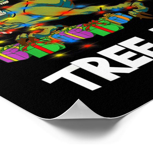 Poster Funny Christmas Dinosaur Tree Rex Men Women Kids G (Coin)