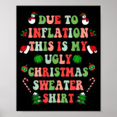 Poster Funny Christmas Due To Inflation This Is My Ugly S (Devant)