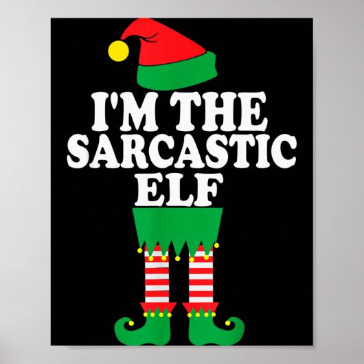 Poster Funny Christmas Family I'm The Sarcastic Elf  (Devant)