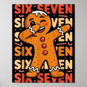 Poster Funny Christmas Gingerbread Cookie Dab Six Seven 6 (Devant)