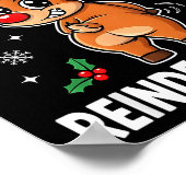 Poster Funny Christmas Guess What Reindeer Butt Santa Hat (Coin)