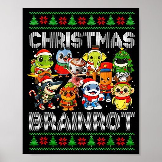 Poster Funny Christmas Italian Brain Rot Italian Brainrot (Devant)