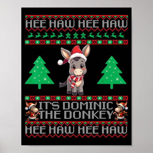 Poster Funny Christmas Italian Christmas Donkey Dominic T (Devant)