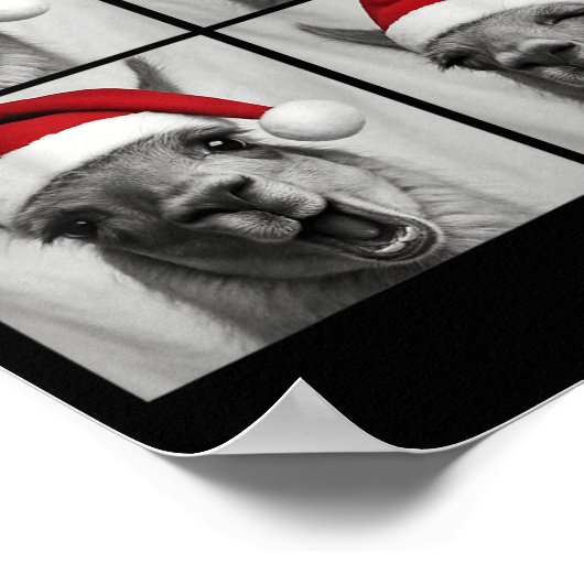 Poster Funny Christmas Llama Santa Photo Booth (Coin)