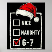 Poster Funny Christmas Naughty Nice 6-7 List Santa Claus (Devant)
