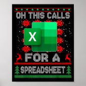 Poster Funny Christmas Oh This Calls For A Spreadsheet Sa (Devant)