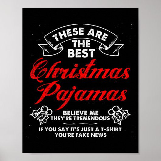 Poster Funny Christmas Pajamas Donald Trump Gag Joke Pjs  (Devant)