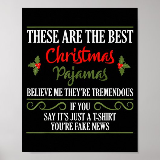 Poster Funny Christmas Pajamas Donald Trump Gag Joke Pjs  (Devant)