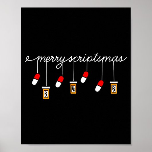 Poster Funny Christmas Pharmacy Phrase Merry Scriptsmas C (Devant)