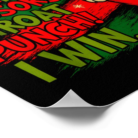 Poster Funny Christmas Rock Paper Scissors Throat Punch  (Coin)